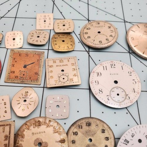 LOT OF 43 VINTAGE ELGIN,BULOVA,SWISS ARMY,HAMILTON,WALTHAM WATCH DIALS - Picture 7 of 10