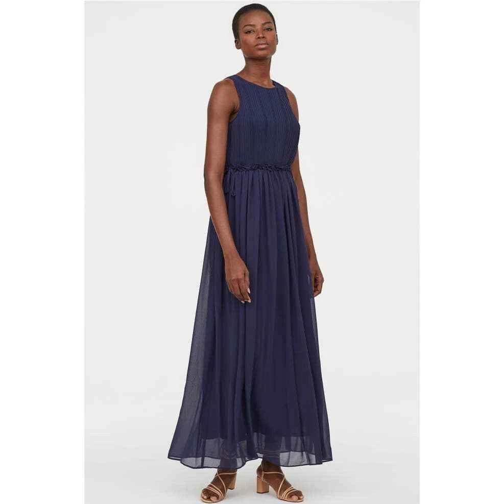 Navy blue dress clearance h&m