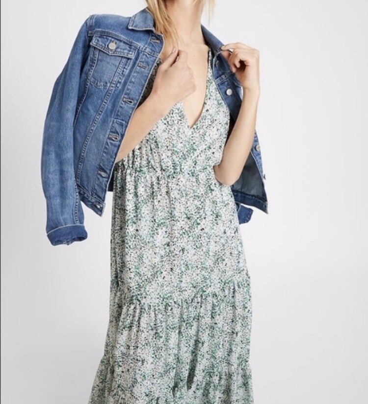 Banana Republic Women's Green Floral Sleeveless V-Neck Fit & Flare Maxi Dress PS | eBay Banana Republic Women's Green Floral Sleeveless V-Neck Fit & Flare Maxi Dress PS | eBay