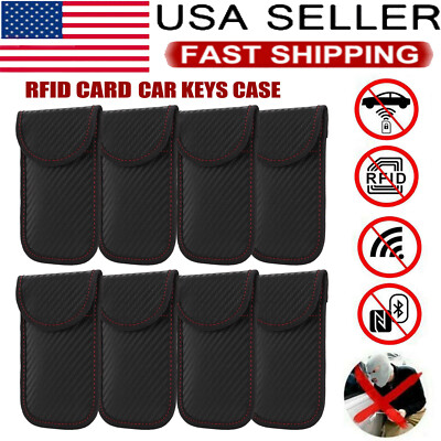 Lot Anti-theft Car Key Fob RFID Signal Blocker Faraday Signal Blocking Pouch Bag