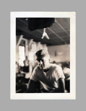 WW2 Era Photo U.S. GI Sitting Down Base Camp