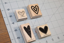 Valentine's Day HEART Hearts Stamp Set LOT Stamps Wood Mounted Card Making NEW