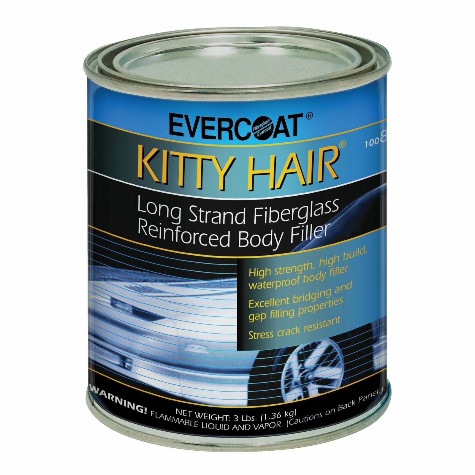 EVERCOAT® KITTY HAIR® 100868 Long Strand Fiberglass Reinforced Body Filler, 1 qt