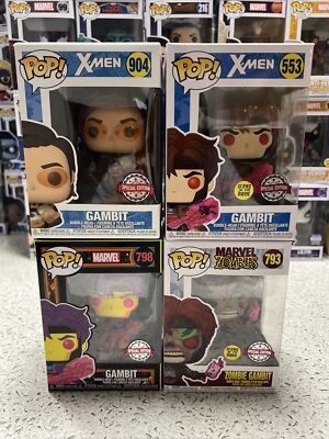Funko Pop Vinyl- Marvel Comics- X-men - Gambit Set 4 pcs