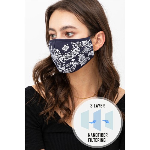 Máscara facial de moda de algodón reutilizable de calidad para adultos filtro bolsillo nariz alambre bonito - Imagen 80 de 169