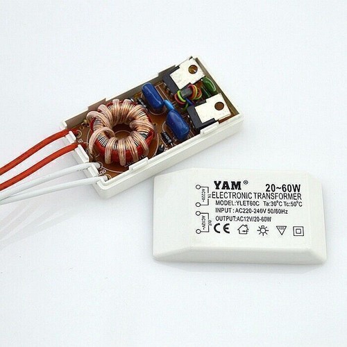 1tlg. Trafo 20-60W 12V AC Elektronischer Halogentrafo Transformator Treiber Neu - Bild 6 von 7