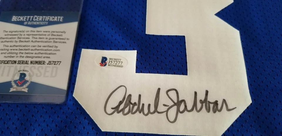 Kareem Abdul Jabbar authentic  Blue All star game jersey autographed Beckett - Image 4 of 4