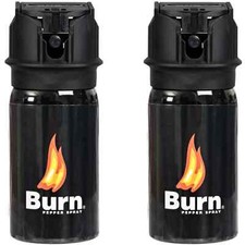 2 Pack Burn Pepper Spray Self Defense Heavy Duty Security 1.35oz Black