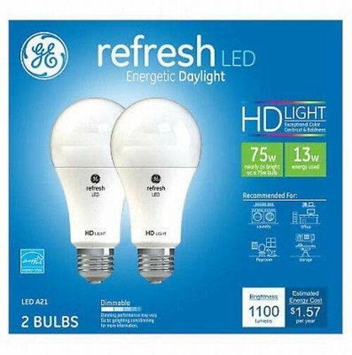 Ge Lighting 93127610 13 Watt E26 A21 Frosted Daylight Led Dimmable Refresh Hd