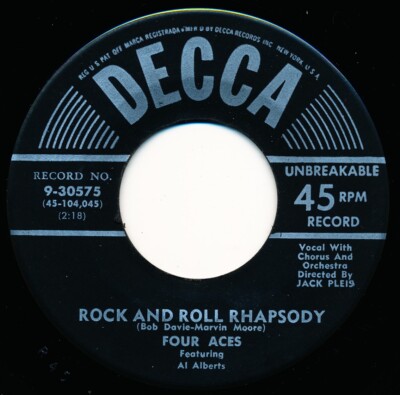 FOUR ACES - ROCK AND ROLL RHAPSODY / I WISH I MAY I WISH I MIGHT - 45 Record VG