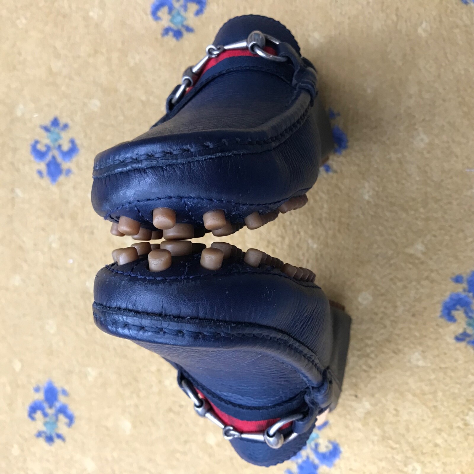 Gucci Leather Horsebit Web Blue Red Shoes Loafers Drivers Mens US 9 UK 8.5 42.5 thumbnail 9