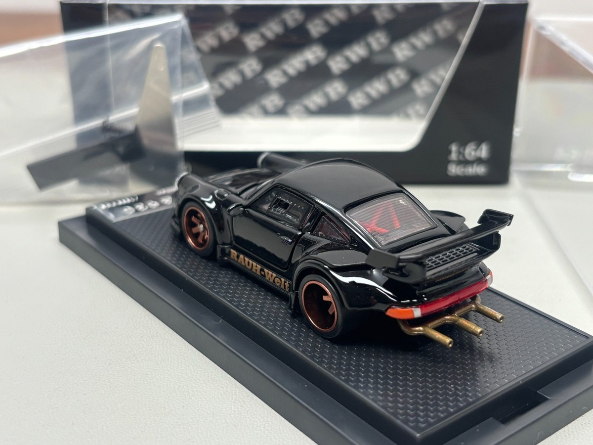 FG 1:64 Black Porsche RWB 930 Sports Full Open Diecast Model Car