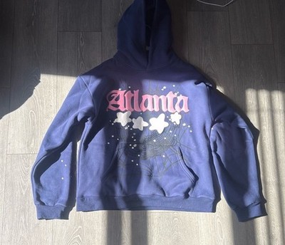 sp5der Atlanta Graphic Blue Fleece Hoodie Pullover Men's Size L | eBay