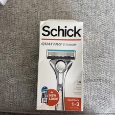 Schick Quattro Titanium Razor 1-razor 3 Cartridges