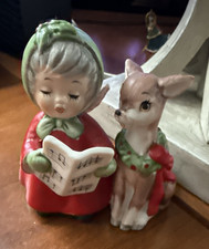 Vintage Porcelain Girl Angel Caroling with De...