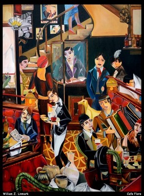 William Z Linmark Cafe Flore O 1 Kunstdruck Poster Wanddeko stilvoller Akzent komp