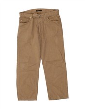 VALENTINO Mens Straight Casual Trousers W36 L27  Brown Striped Cotton AH19