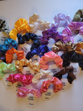 set of 10 Multicolor Satin Hair Scrunchies Lot Assorted Colors