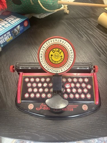 Antique Vintage Marx Toys Junior Dial Childrens Typewriter Toy Game Tested Works