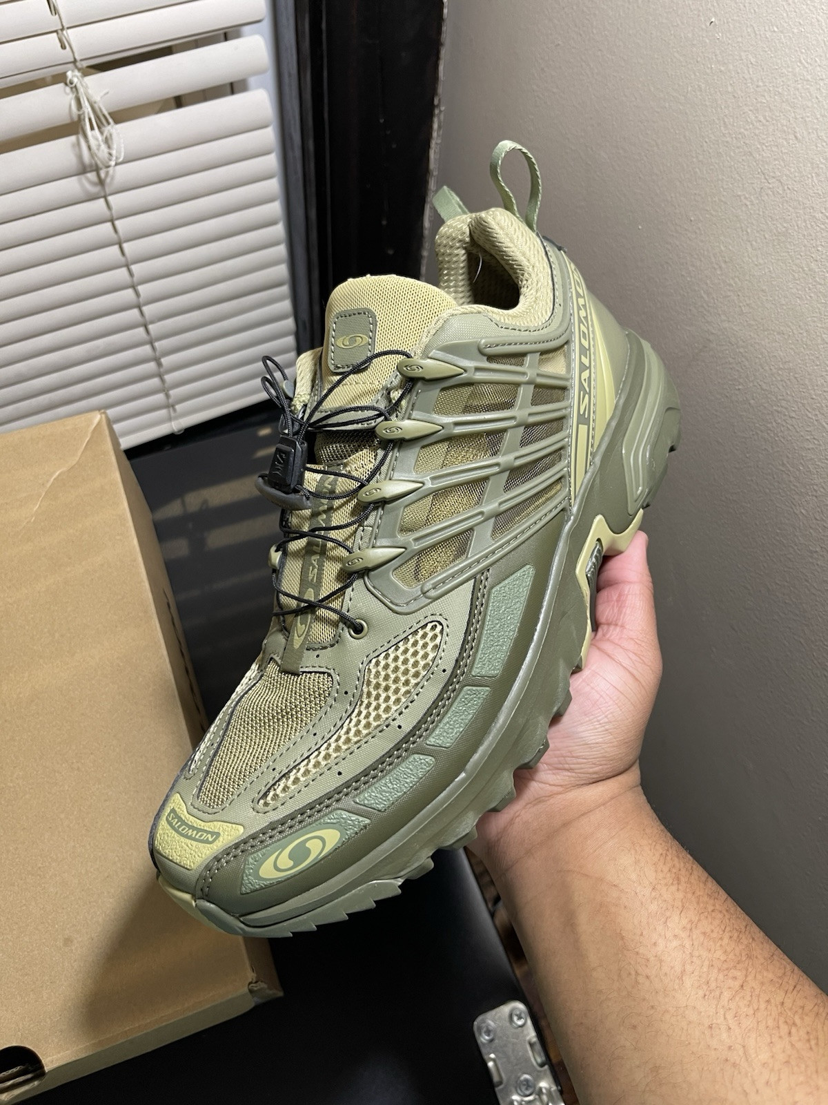 SALOMON ACS PRO SNEAKERS VERDE LICHENE OLIVA TAGLIA 11 UOMO Provate