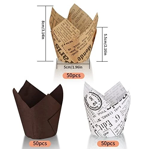 150 Stück Muffin-Formen | Ölbeständige Papier-Antihaft-Backform | Cupcake-Bac... - Bild 2 von 4