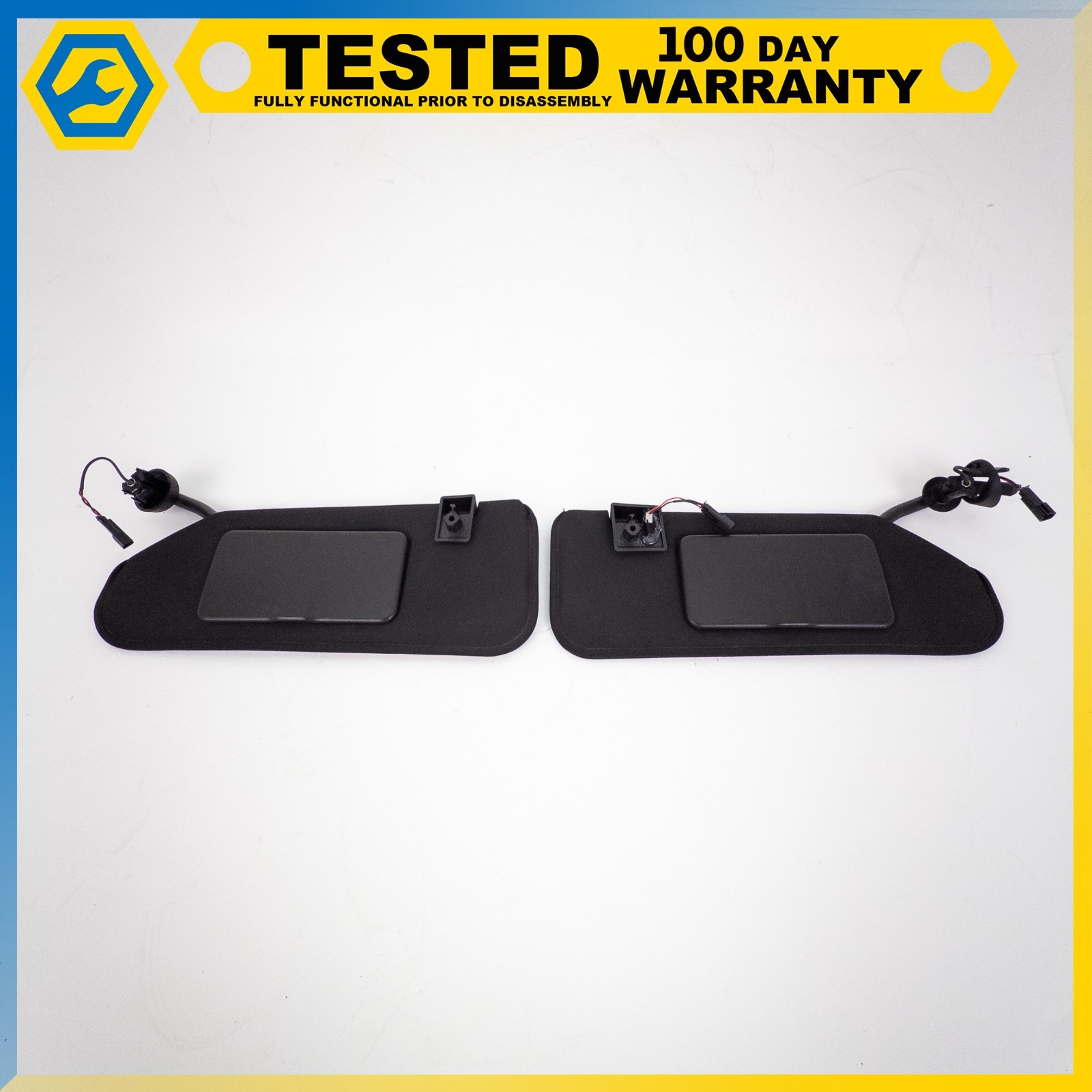 05-13 CHEVROLET CORVETTE C6 FRONT LEFT RIGHT SUN VISOR SHADE MIRROR LIGHT SET OE