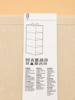 IKEA RÅGODLING Hanging Storage W 4 Compartments, 36x45x92 cm, Textile Beige