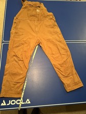 Carhartt Rugged Flex Relaxed Fit Canvas Bib Overalls Brown 102987 Size 44x30