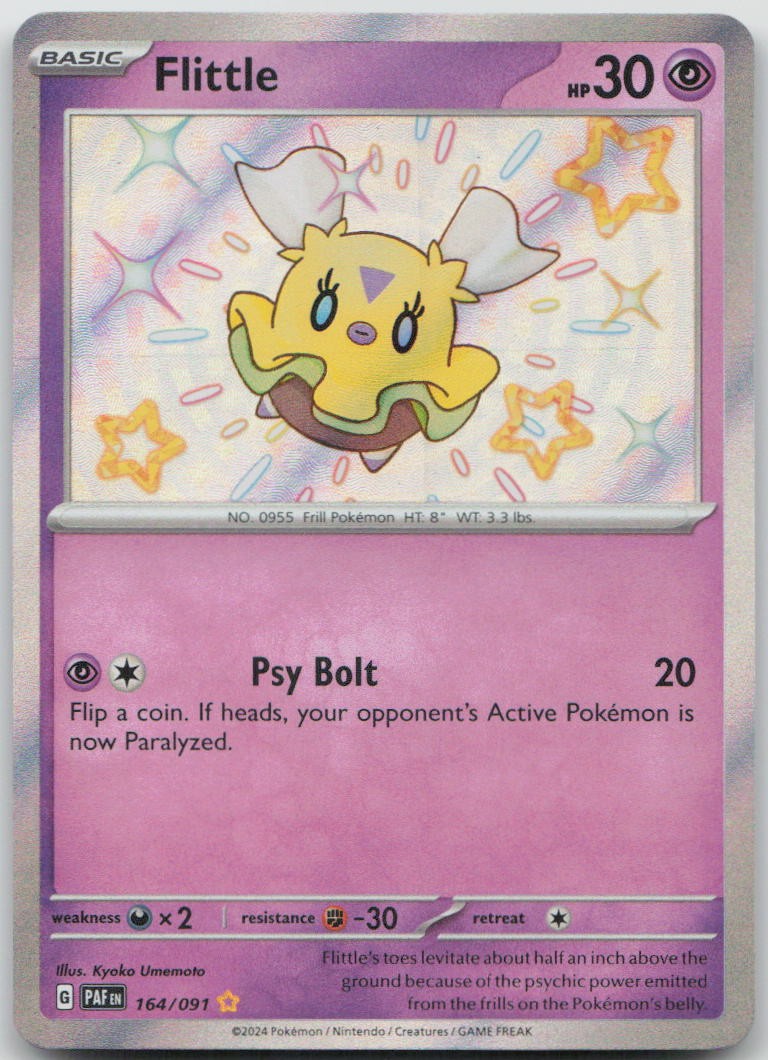 FLITTLE 164/091 SHINY RARE PALDEAN FATES POKEMON HOLO NM/M