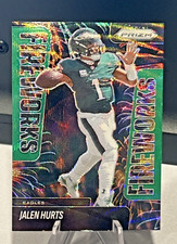 2025 Panini Prizm Football - Jalen Hurts #5 - Green Wave Prizm - Fireworks