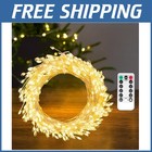 100FT 1000LED Fairy Lights Plug in, Remote Timer, Warm White