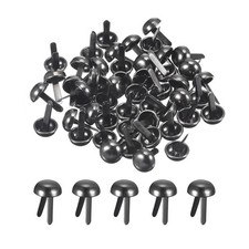 100Pcs Bag Feet Stud Spike, 10mm Round Purse Nailheads Spike, Metallic Black