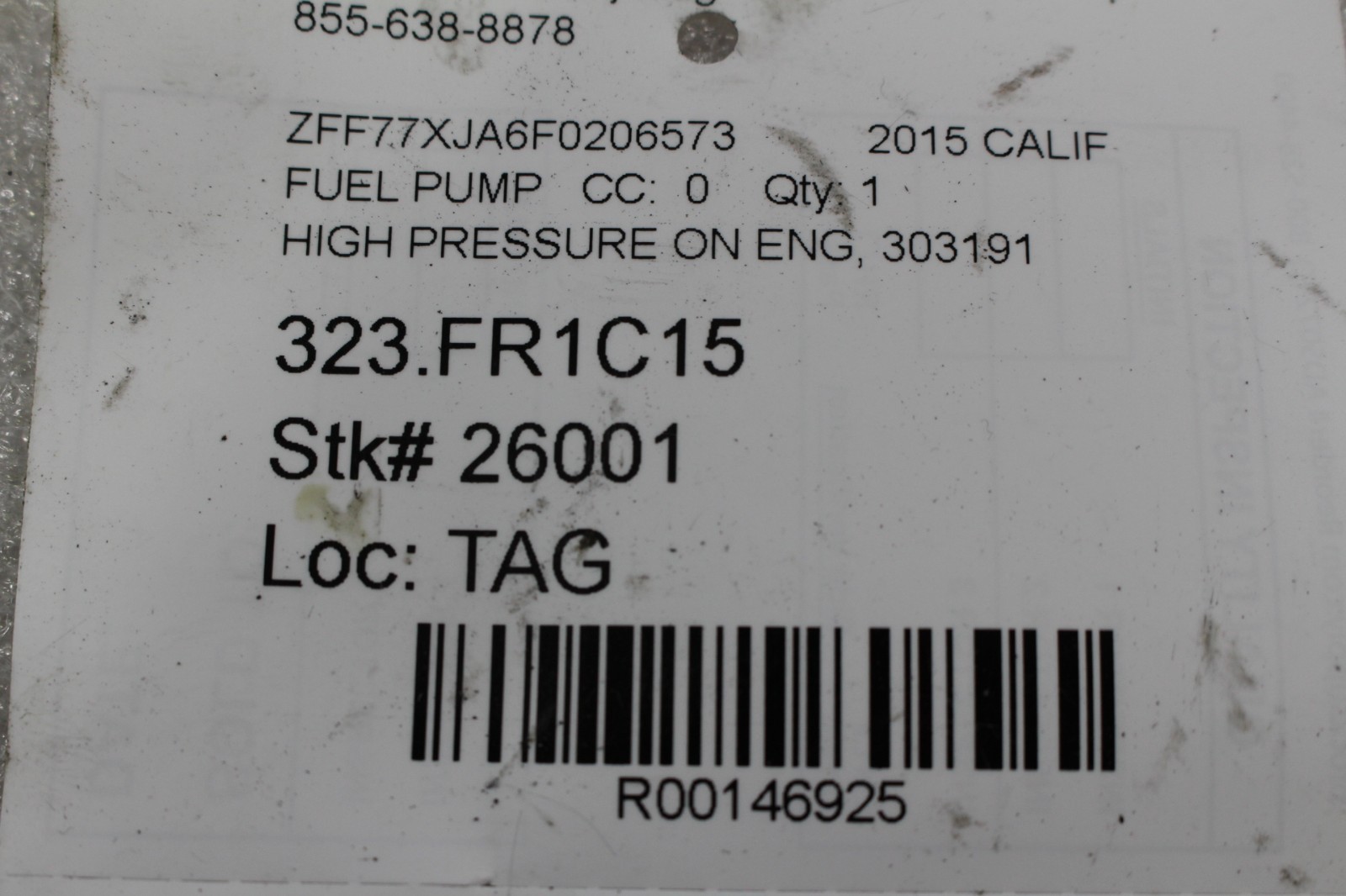 Ferrari California T, 488, GDI Fuel Pump, Used, P/N 303191