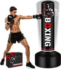 Heavy Freestanding Punching Bag for Adults Teens, 70" Boxing Bag with Stand