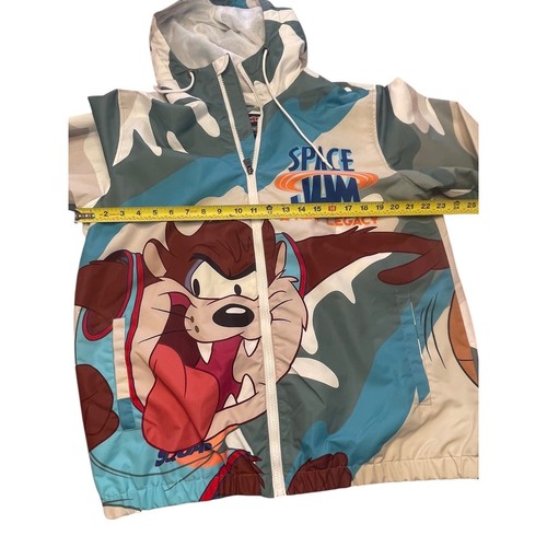 Members Only Tune Squad Space Jam Windbreaker Hood Jacket Medium Looney Tunes - Picture 8 of 13