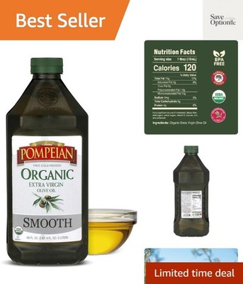 Smooth Organic Extra Virgin Olive Oil - 68 fl oz 2 L First Cold Pressed Olive...
