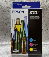 Genuine Epson 822 Standard Color Ink Cartridge Pack Cyan Magenta Yellow T822520
