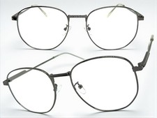 Classy Elegant Sophisticated Vintage Retro Clear Lens EYE GLASSES Gunmetal Frame