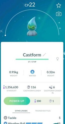  Pokémon Go Shiny Castform 