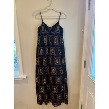 Madewell Womens Black Floral Boho Cotton Maxi Dress w Pockets Size 2 Whimsigoth