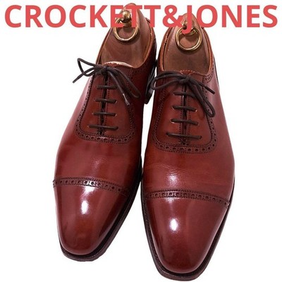 Crockett & Jones WESTBORNE Semi Brogue Oxford Shoes 6.5E Brown   Hand Grade Line