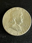 1963 US BEN FRANKLIN SILVER HALF DOLLAR AU