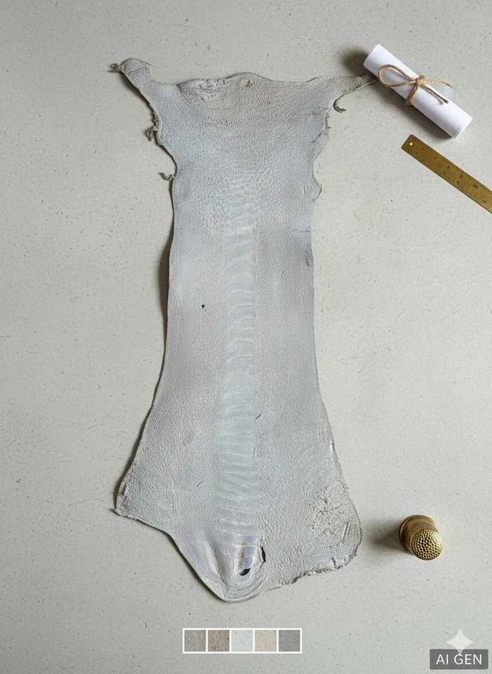 Char de cuero genuino con patas de avestruz | Piel bronceada exótica para carteras, correas de reloj Foto 3 de 4