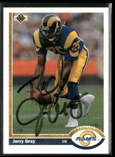 1991 Upper Deck Jerry Gray Auto Los Angeles Rams #364