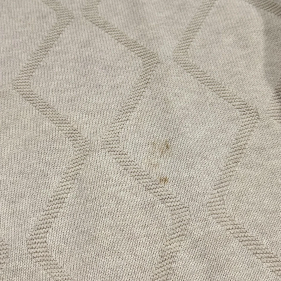 Suéter Ashworth Para Hombre Extra Grande Beige Cuello en V Algodón Golf Argyle Tejido Texturizado Foto 3 de 4