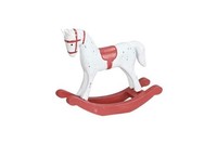 Deko Weihnachten Figur Schaukelpferd Rot/Weiss 13 X 4,5 X H11 Cm