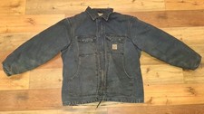Carhartt FR Mens XLarge FRJ164 DNY Navy Blue Hooded Quilted Lined Fire Resistant
