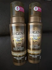 2 Jergens Instant Sun Natural Glow Tanner, Light Bronze - 6 fl oz (B7)
