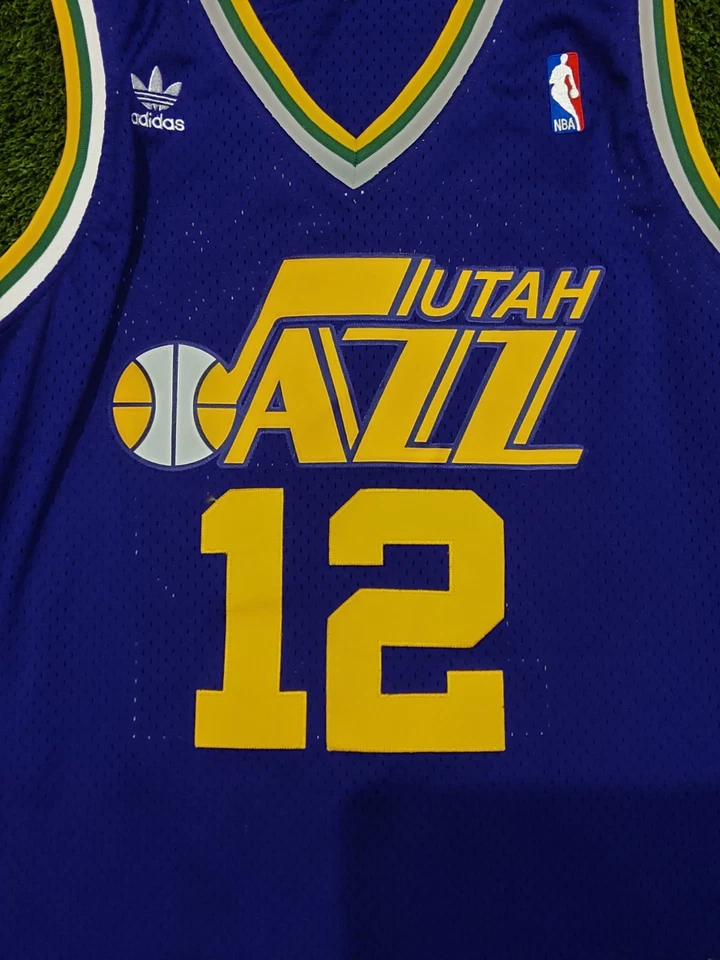 Camiseta deportiva de baloncesto Adidas Hardwood Classics Utah Jazz John Stockton púrpura XL Foto 2 de 4
