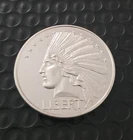2 OZ .999 FINE SILVER ROUND COIN LIBERTY INDIAN HEAD DESIGN AND EAGLE PROOF